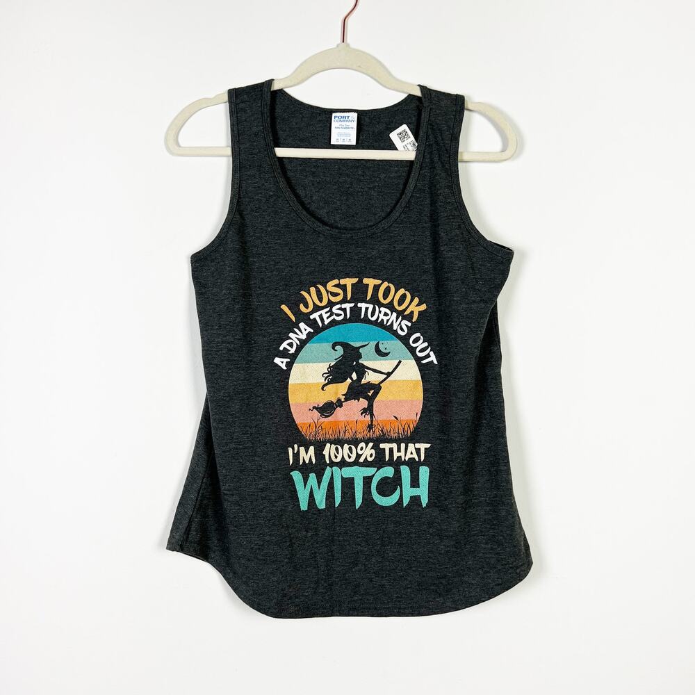 I'm 100% That Witch tank top grey Size Medium NWT
